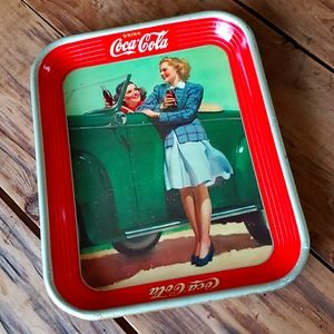 VINTAGE Coca-Cola Coke Company Original 1942 Metal Tray